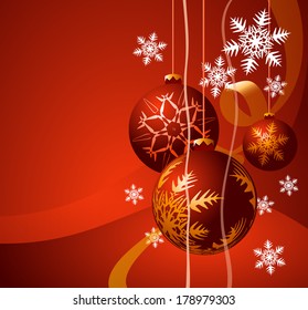 Christmas background with ball and place for your text.