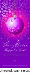 fondo navideño con bola y espacio rojo para texto