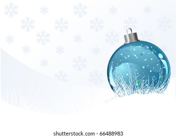 Christmas background with ball and snowflakes