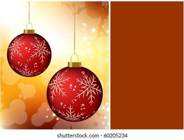CHRISTMAS BACKGROUND WITH CHRISTMAS BALL AND STAR