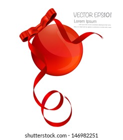 Christmas background with Christmas ball, vector illustration.