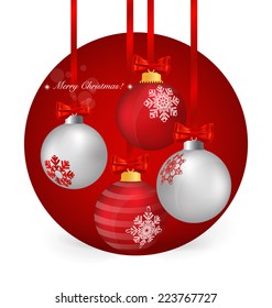 Christmas background with Christmas ball, vector illustration.
