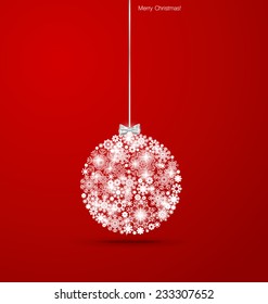 Christmas background with Christmas ball, vector illustration.