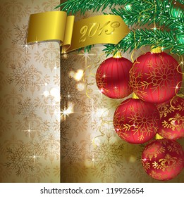 christmas background with balls