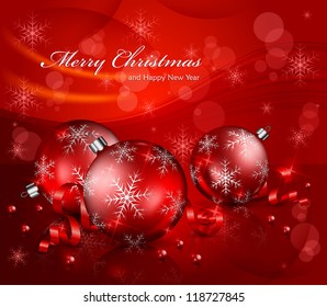 Fondo de Navidad con bolas y perlas 
