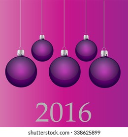 Christmas background with balls. Colorful Xmas baubles. Vector - Illustration