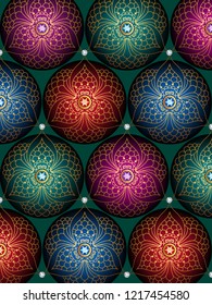 Christmas background from balls decorated with stones