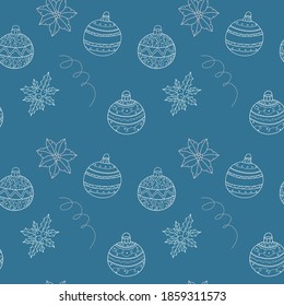 Christmas background. Christmas balls on a blue background.