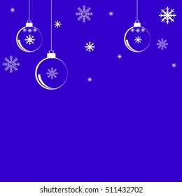 Christmas background Christmas balls and snowflakes