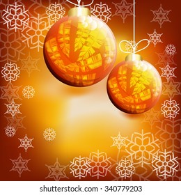 Christmas background with balls and snowflakes. Vector background.