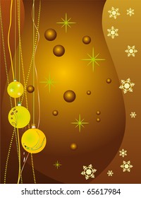 Christmas background with balls and snowflakes. Vector illustration