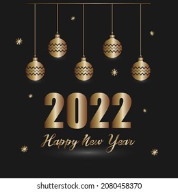 Christmas background with balls and text. Banner with the slogan "Happy New Year".