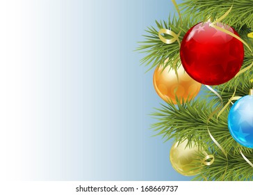 Christmas background with balls. Vector.