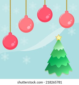 Christmas background with Christmas balls. Vector illustration. 