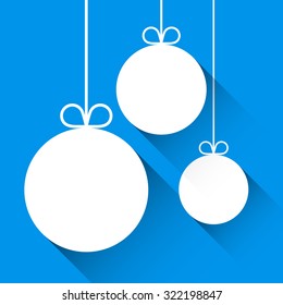 Christmas background with balls. Vector Illustration.
