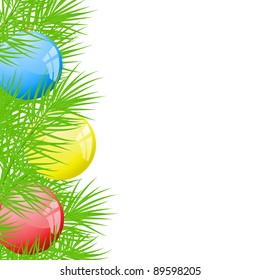 Christmas background with balls. Vector illustration.