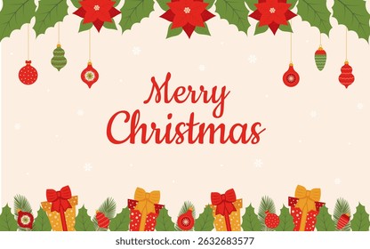 Christmas background. Banner with christmas elements.