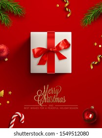 Christmas background, banner, frame, header, background or greeting card design. Vector Illustration