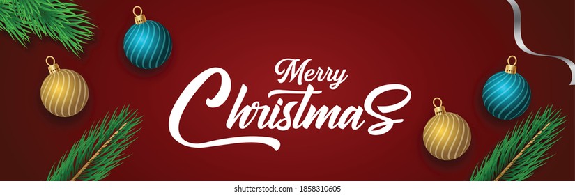 Christmas background, banner, frame, header, background or greeting card design. Vector Illustration