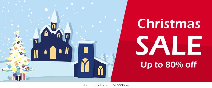 christmas background banner sale graphic vector 