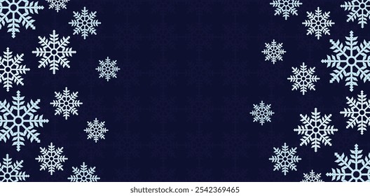 Christmas background banner snowflake pattern with empty space for text	