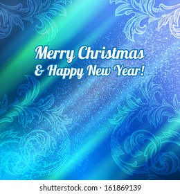 christmas background with baroque elements - vector illustration