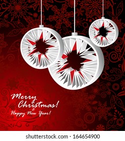 Christmas background with Christmas baubles