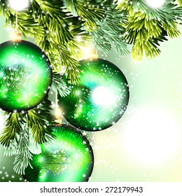 Christmas background with baubles