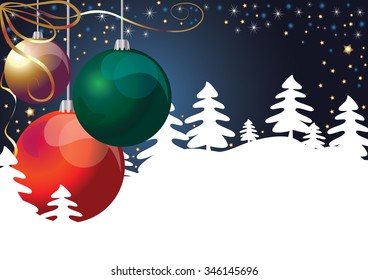 christmas background with baubles