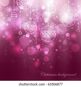 christmas background with baubles