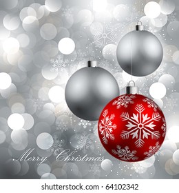 christmas background with baubles