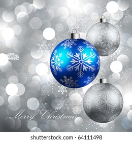 christmas background with baubles