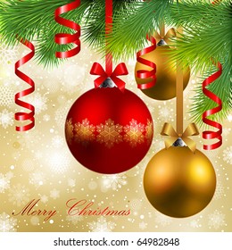 christmas background with baubles