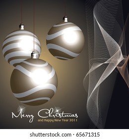 christmas background with baubles