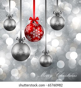 christmas background with baubles