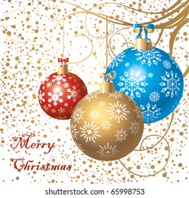 christmas background with baubles