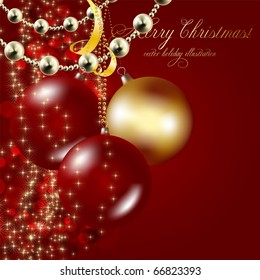 christmas background with baubles