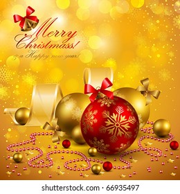 christmas background with baubles