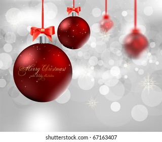 christmas background with baubles