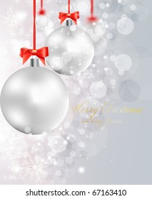 Weihnachtshintergrund mit Baubeln