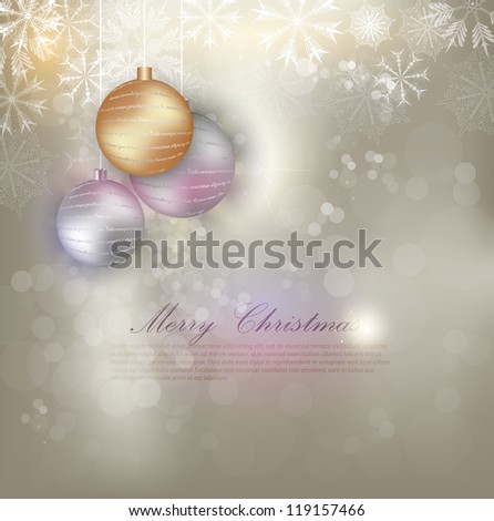 christmas background with baubles
