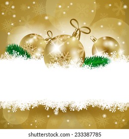 Christmas background with baubles and copy space, vector eps 10