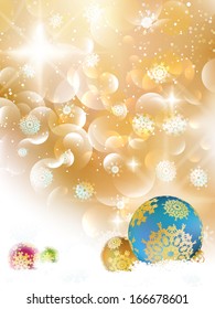 Christmas background with baubles and copyspace. EPS10