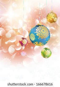 Christmas background with baubles and copyspace. EPS10