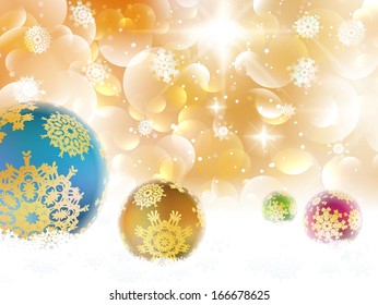 Christmas background with baubles and copyspace. EPS10