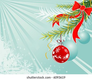 Christmas background with baubles, element for design, vector illustration