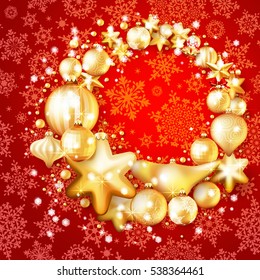 Christmas background with baubles. EPS 10 vector file included