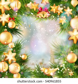 Christmas background with baubles. EPS 10 vector file included