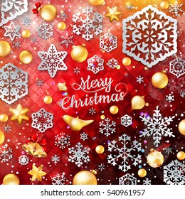 Christmas background with baubles. EPS 10 vector file included