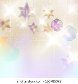Christmas background with baubles. EPS10